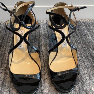 Jimmy Choo - Women's Ivette 85 High-Heel Sandals - Black Patent Leather